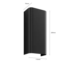 Vegglampe Bergen opp & ned, grafitt