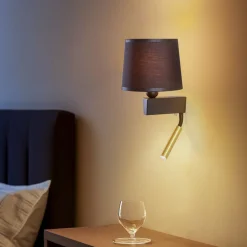 Vegglampe Chillin med leselampe, svart/gull