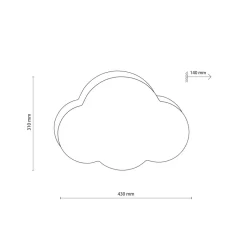 Vegglampe Cloud, beige, 43 cm bred, tekstil, sky, E27