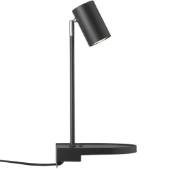 Vegglampe Cody, med hylle og USB-port, svart