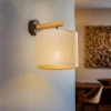Vegglampe Deva Nature, tekstil, tre