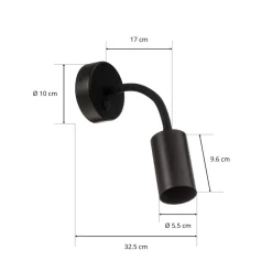 Vegglampe Eye Flex S, svart