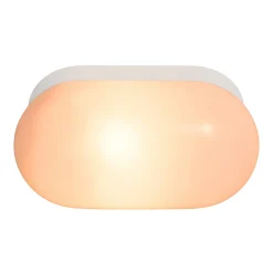 Vegglampe Foam i oval form med IP44, hvit