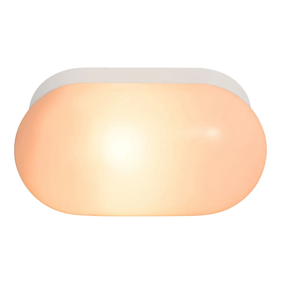 Vegglampe Foam i oval form med IP44, hvit