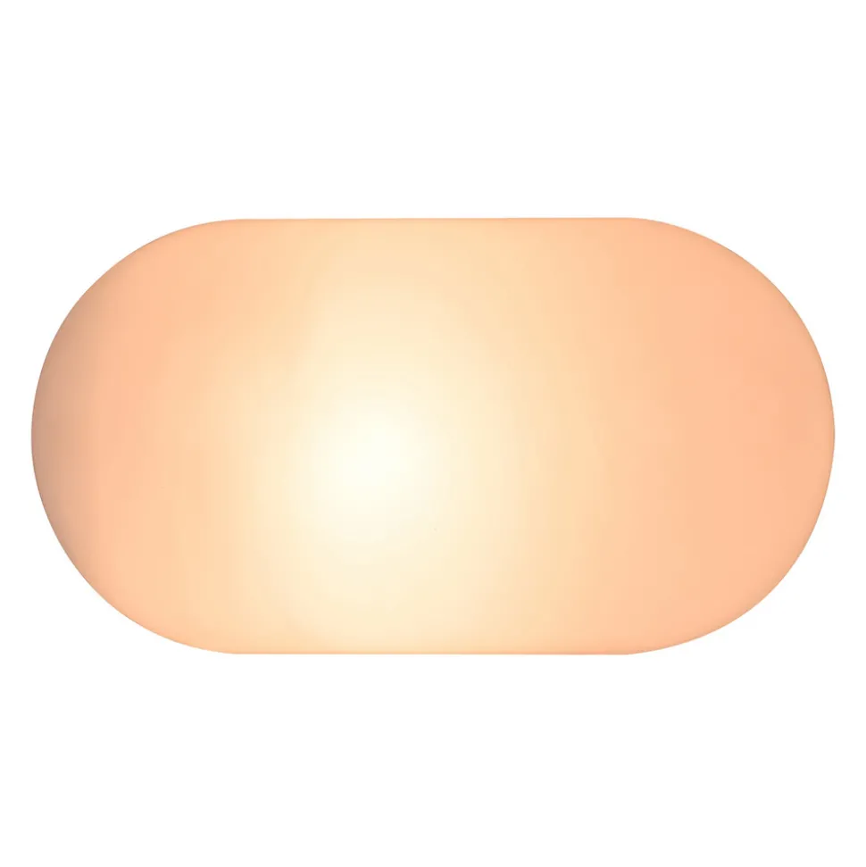 Vegglampe Foam i oval form med IP44, hvit