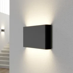 Vegglampe Haga, sett med 3, grafitt, G9, opp/ned, 15 cm høy