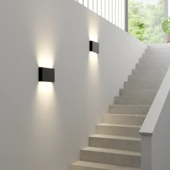 Vegglampe Haga, sett med 3, grafitt, G9, opp/ned, 15 cm høy