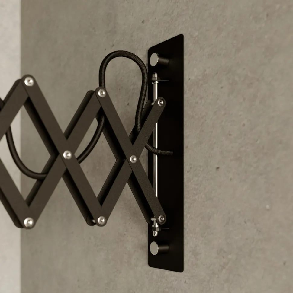 Vegglampe Harmony med skjærarm, svart