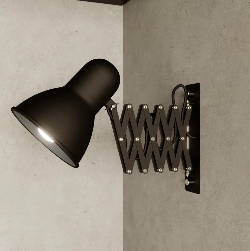 Vegglampe Harmony med skjærarm, svart
