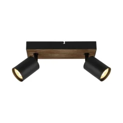 Vegglampe Jello Wood, svart/tre 2 lyskilder