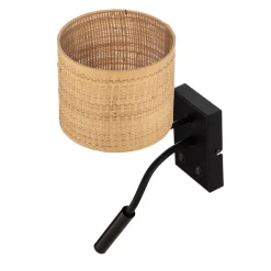 Vegglampe Jovin 1 lyskilde med spot, rottingparaply