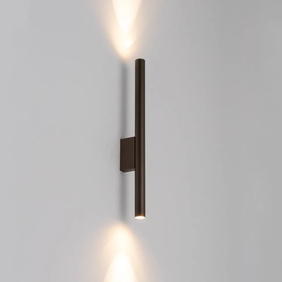 Vegglampe Laser, brun, metall, 40 cm høy, G9