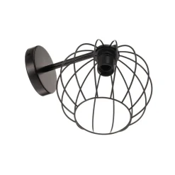 Vegglampe Madam, svart, med burskjerm