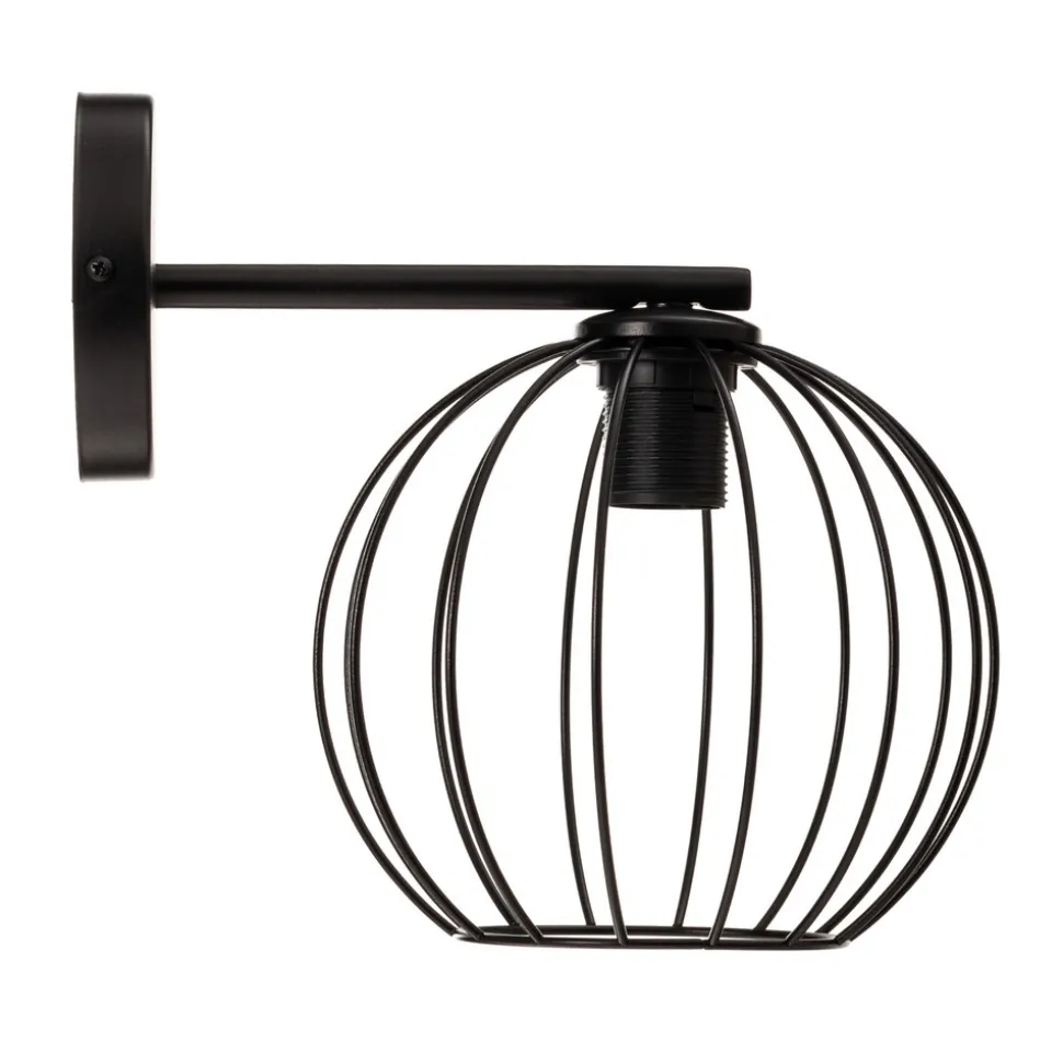 Vegglampe Madam, svart, med burskjerm