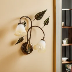 Vegglampe Miranda med 2 lyskilder, bronse