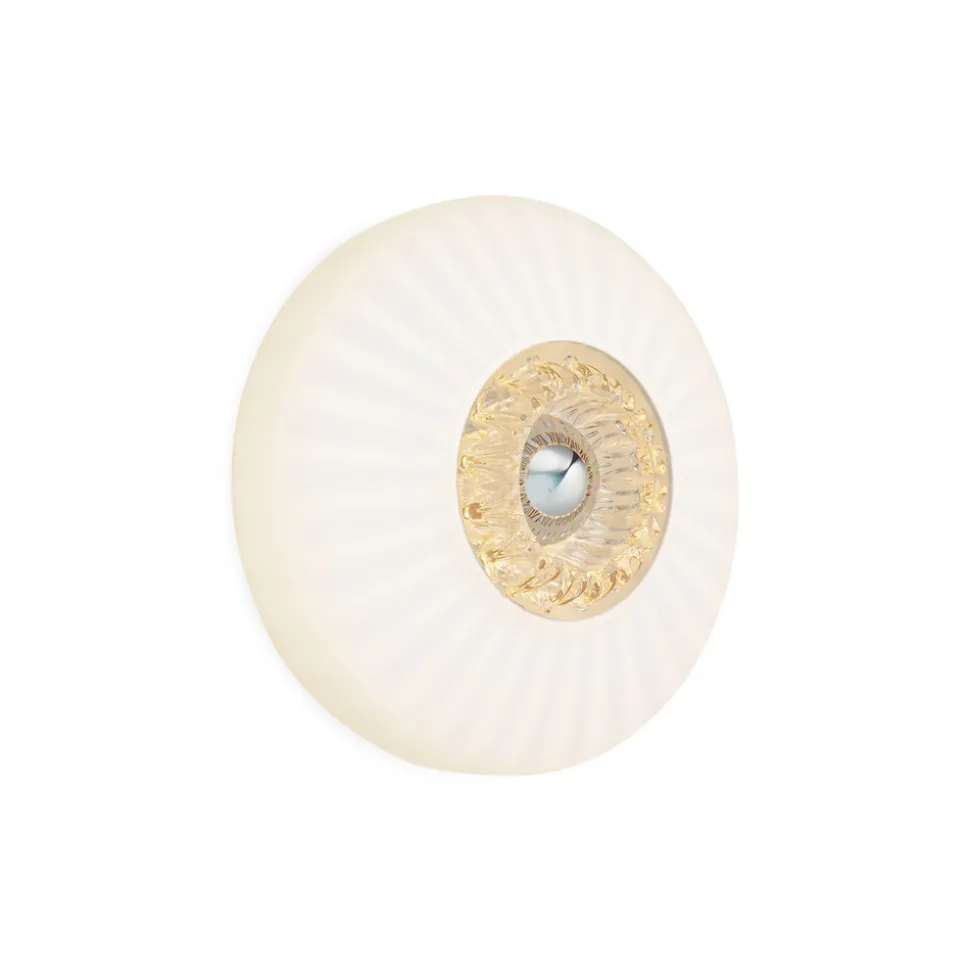 Vegglampe New Wave Optic, opalhvit, øyeeple, støpsel
