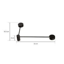 Vegglampe Orbit II 20/40, svart, 2 lyskilder
