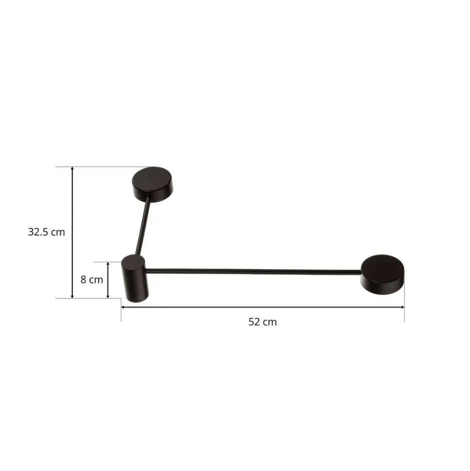 Vegglampe Orbit II 20/40, svart, 2 lyskilder