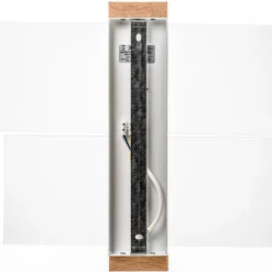 Vegglampe Shifted 1, glass og lyst tre