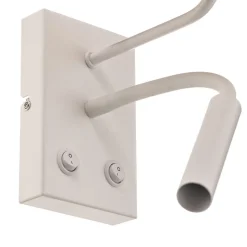 Vegglampe Soho, konisk, leselampe hvit/gull