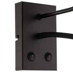 Vegglampe Soho sylindrisk leselampe svart/gull