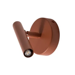 Vegglampe Sopel, teglrød, 1 lyskilde, stål, høyde 15 cm