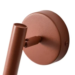 Vegglampe Sopel, teglrød, 1 lyskilde, stål, høyde 15 cm