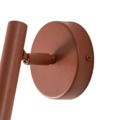 Vegglampe Sopel, teglrød, 1 lyskilde, stål, høyde 15 cm