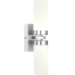 Vegglampe Space, nikkel, 2 lyskilder, IP44