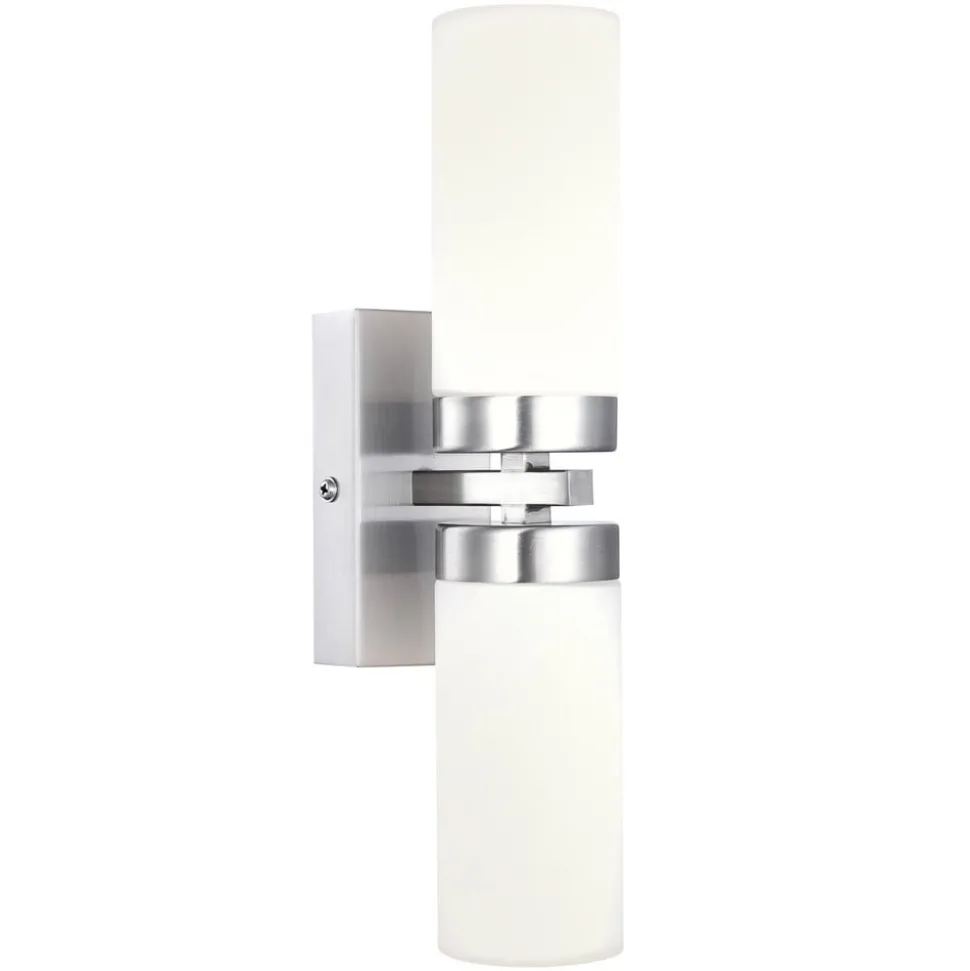 Vegglampe Space, nikkel, 2 lyskilder, IP44