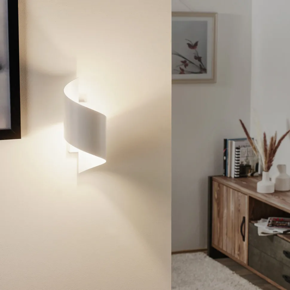 Vegglampe Spiner hvit, høyde 30 cm, stål