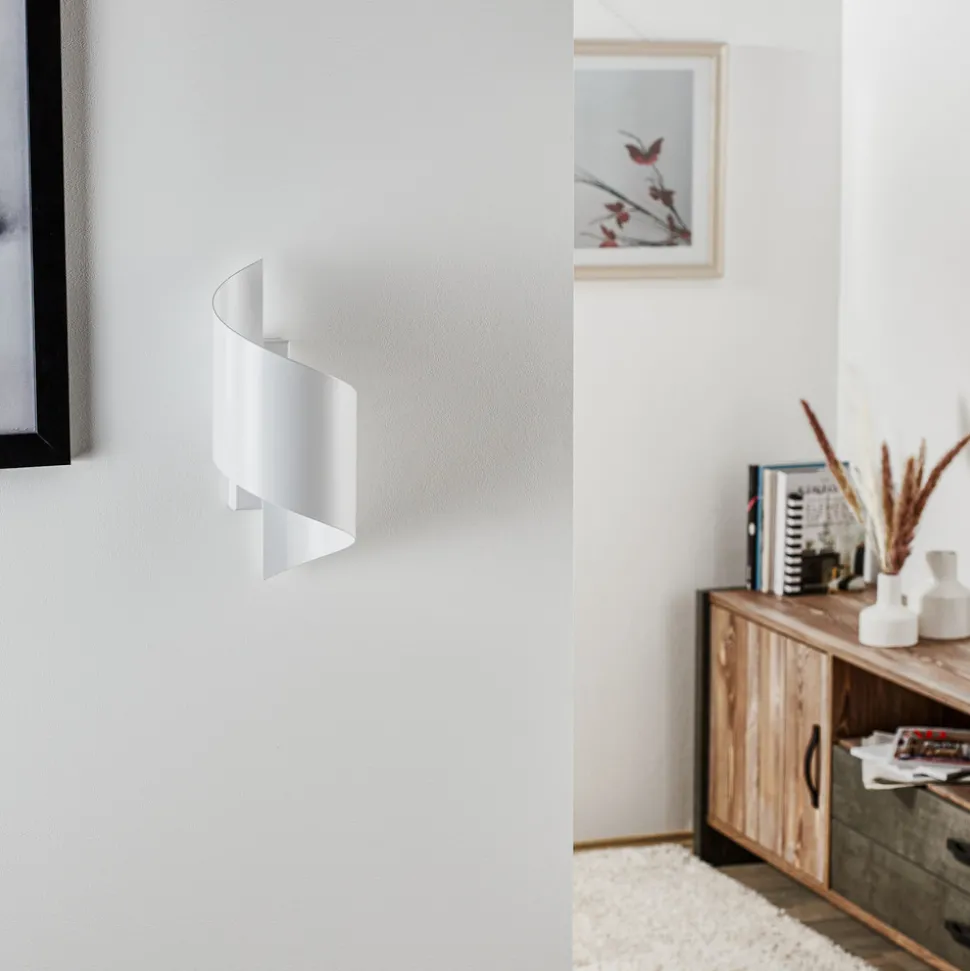 Vegglampe Spiner hvit, høyde 30 cm, stål