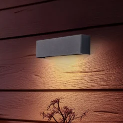 Vegglampe Straight XS, bredde 26 cm, grafitt