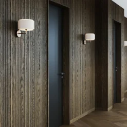 Vegglampe Takai med tekstilskjerm med to lag