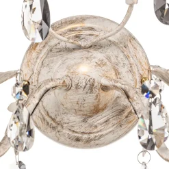 Vegglampe Teresa i krystall, elfenben med 2 lyskilder