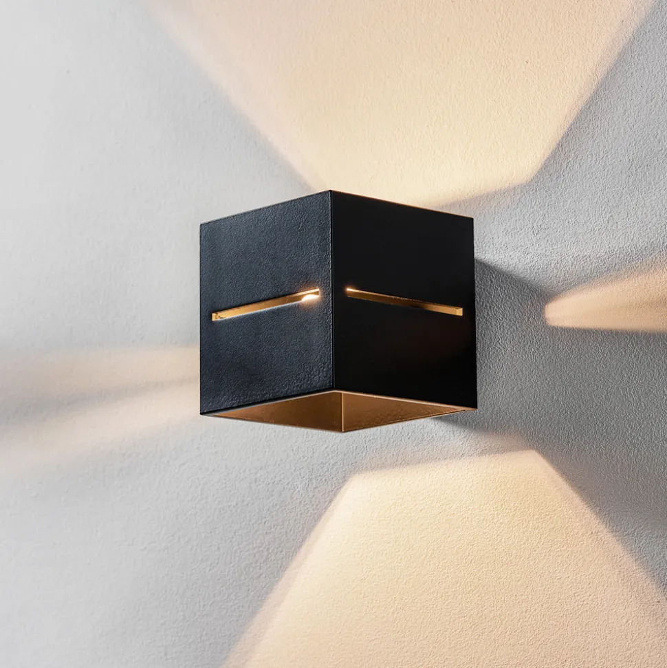 Vegglampe Top up/down, svart korpus