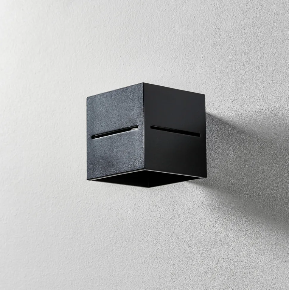 Vegglampe Top up/down, svart korpus