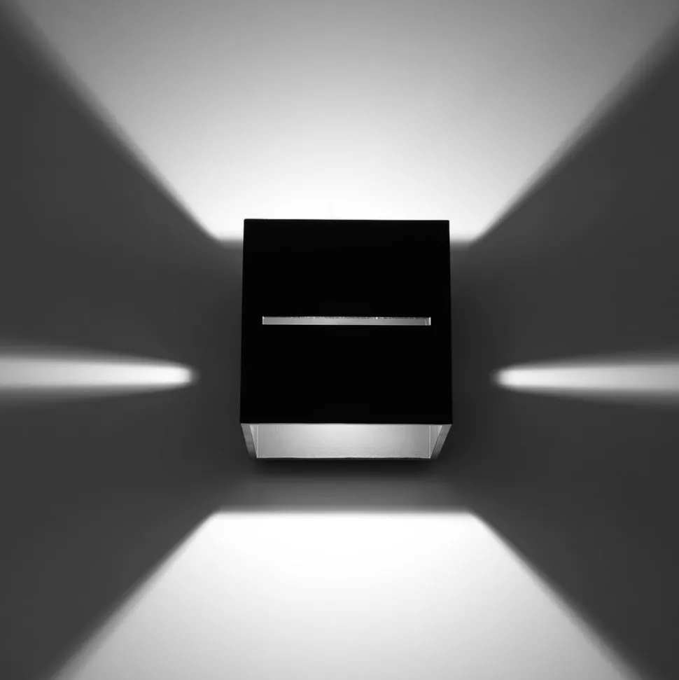 Vegglampe Top up/down, svart korpus