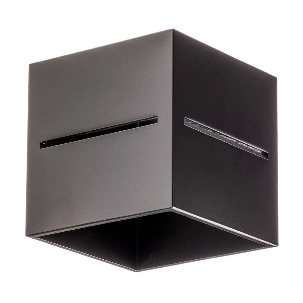 Vegglampe Top up/down, svart korpus