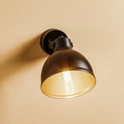 Vegglampe Trial, skjerm svingbar, svart/gull