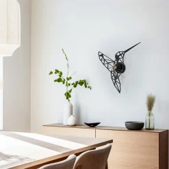 Vegglampe W-053 Laserskåret, svart fugledesign