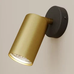 Veggspot Eye Spot 1 lyskilde, svart/messing