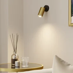 Veggspot Eye Spot 1 lyskilde, svart/messing