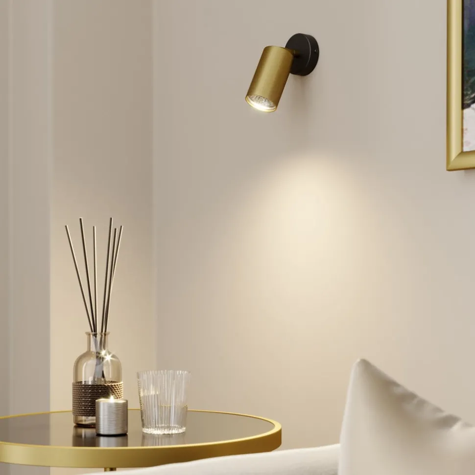 Veggspot Eye Spot 1 lyskilde, svart/messing
