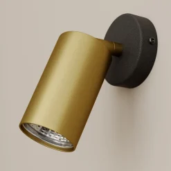 Veggspot Eye Spot 1 lyskilde, svart/messing