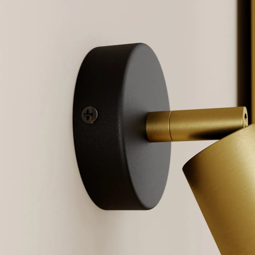 Veggspot Eye Spot 1 lyskilde, svart/messing