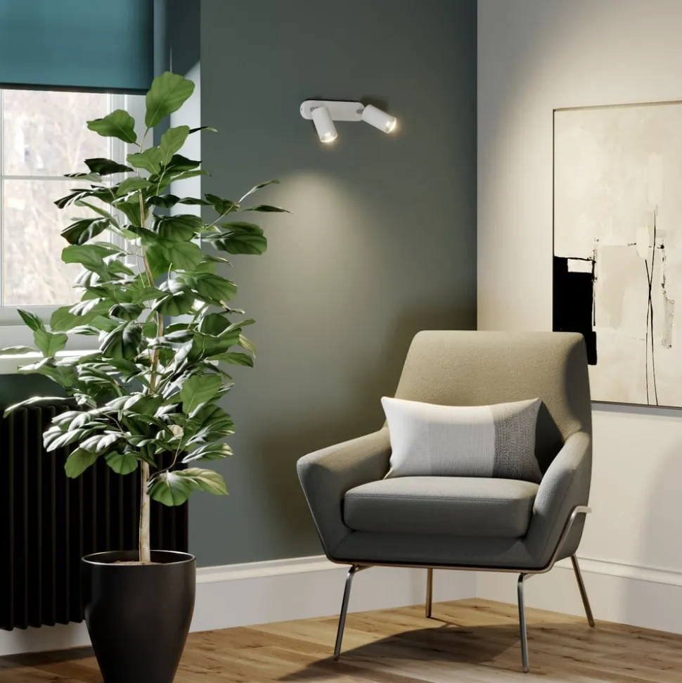 Veggspot Eye Spot med 2 lyskilder, hvit