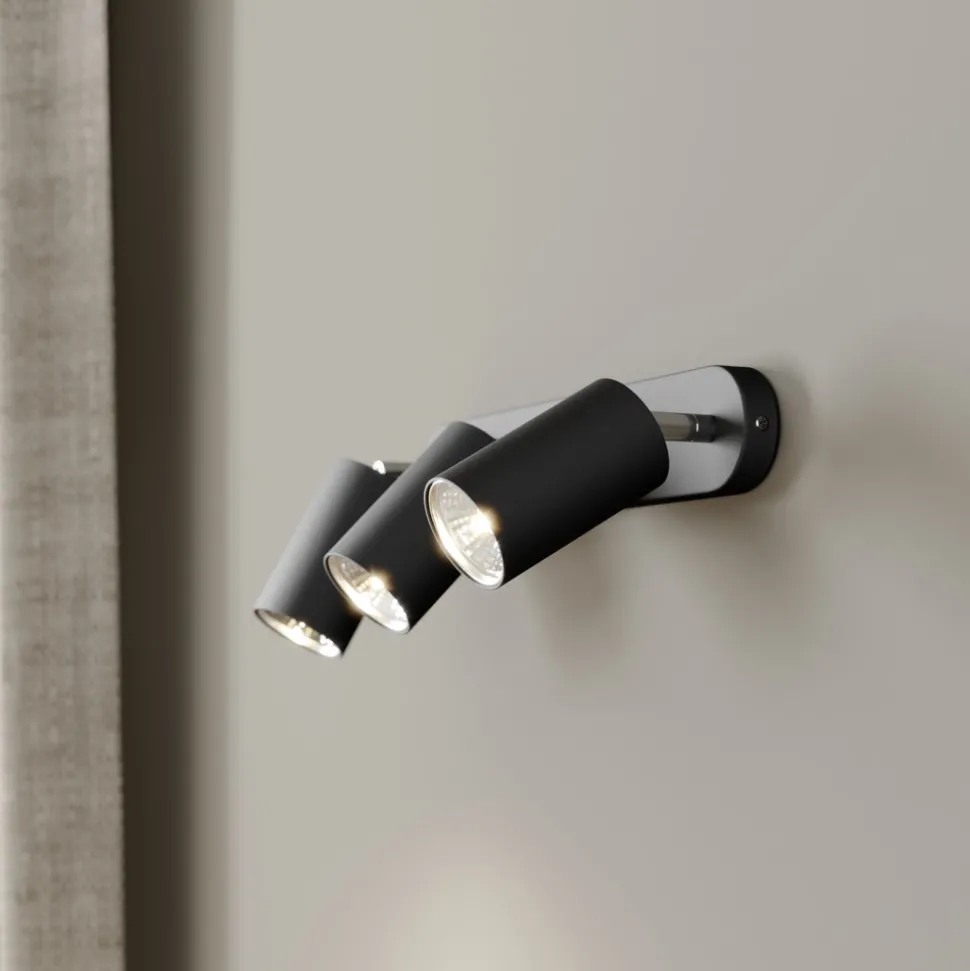 Veggspot Eye Spot med 3 lyskilder, svart