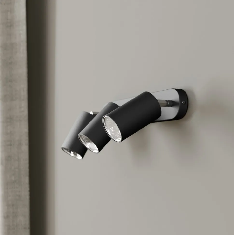Veggspot Eye Spot med 3 lyskilder, svart