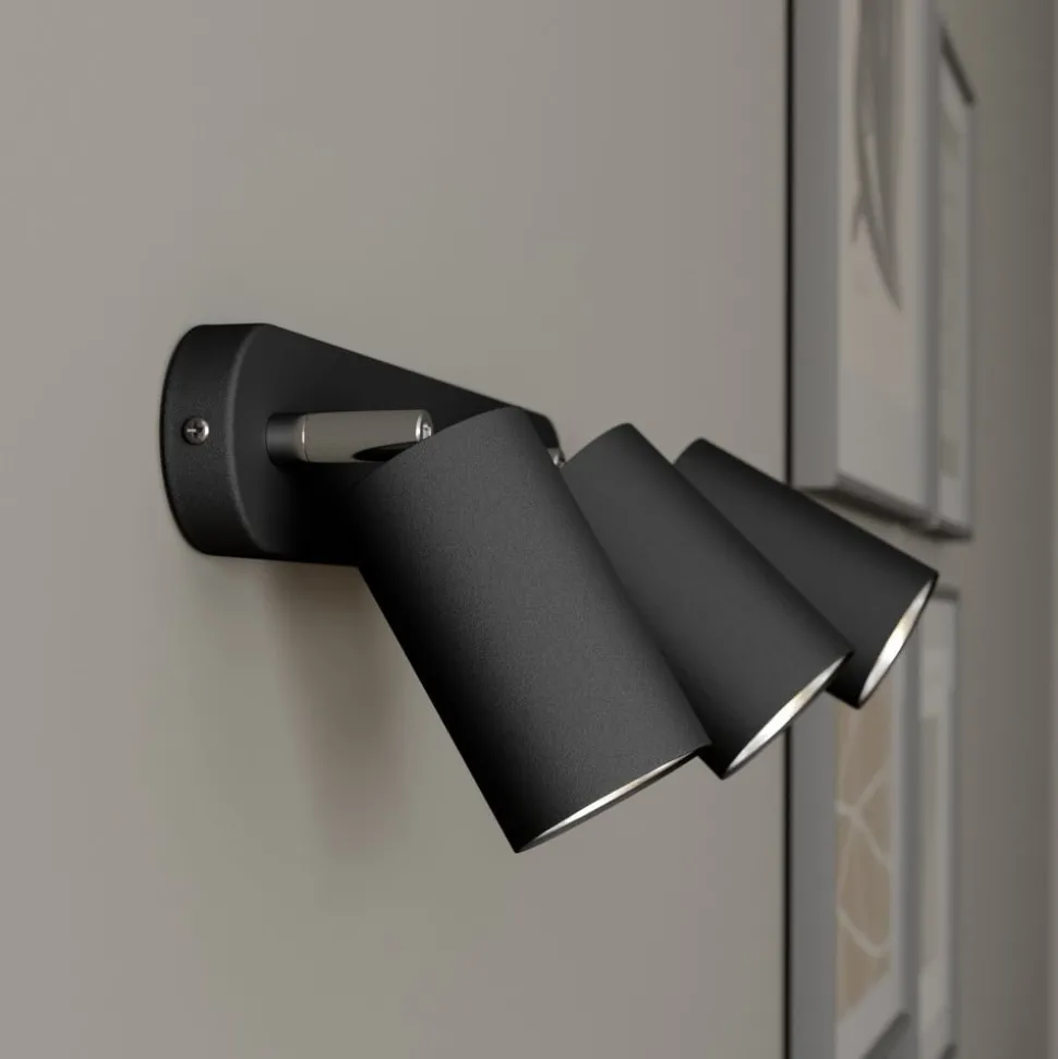 Veggspot Eye Spot med 3 lyskilder, svart